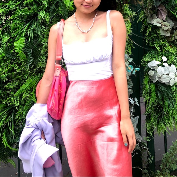 Aritzia Babaton Slip Skirt 00 in Fresco Pink - Picture 4 of 5